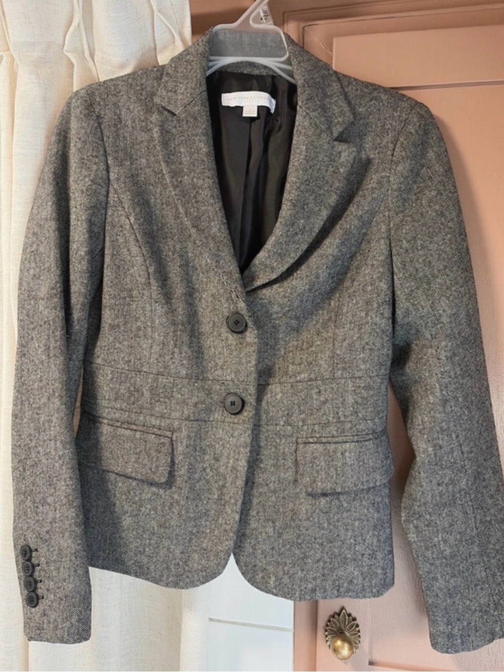 New York & Co Women’s Gray Wool Blend Tailored Blazer